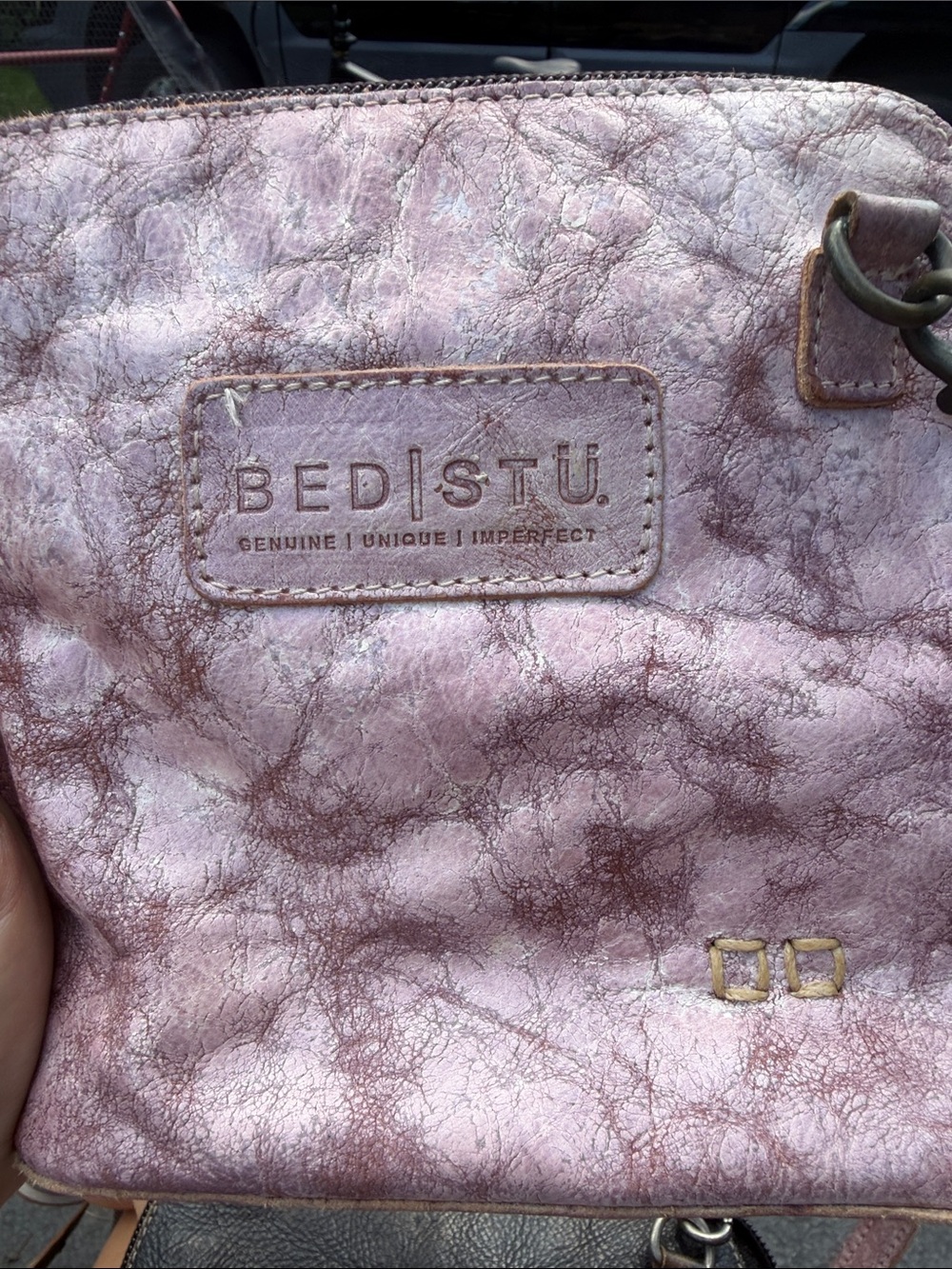 Bed Stu Ventura Distressed Creamy Pink Women's Crossbody Bag - Picture 4 of 9